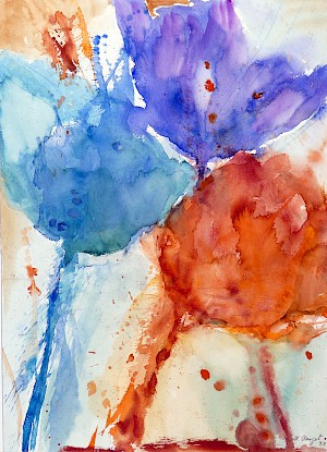 Blau / Rote Blüten