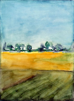 Landschaft in gelb / blau