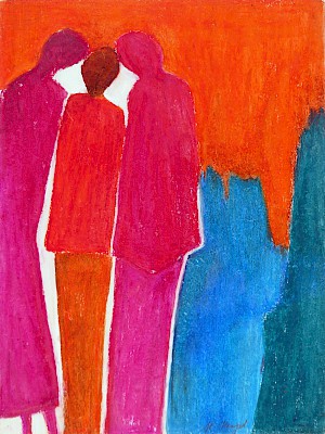 Dreier Gruppe orange / pink