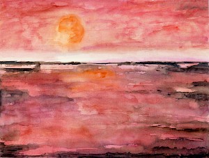 Horizont in Rot
