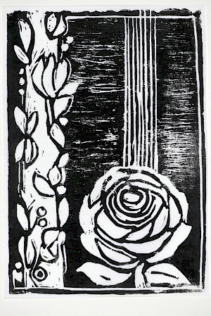 Rose mit Zweigen