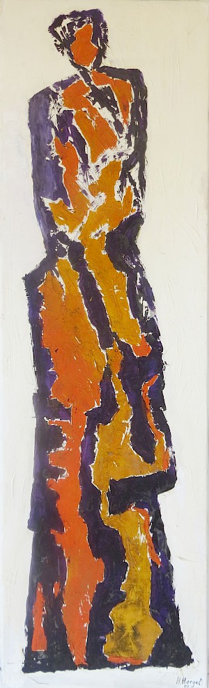 Königin in blau / orange / rot