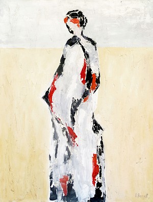 Frau mit hellem Hintergrund