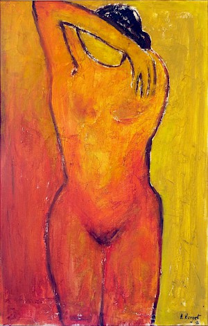 Frauenakt rot - orange