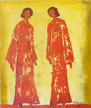 Zwei Frauen in Rot