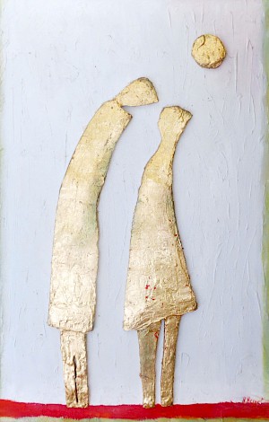 Mann und Frau mit Mond