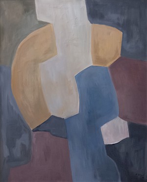 Abstrakte Landschaft in grau / blau