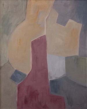 Abstrakte Landschaft in grau / blau